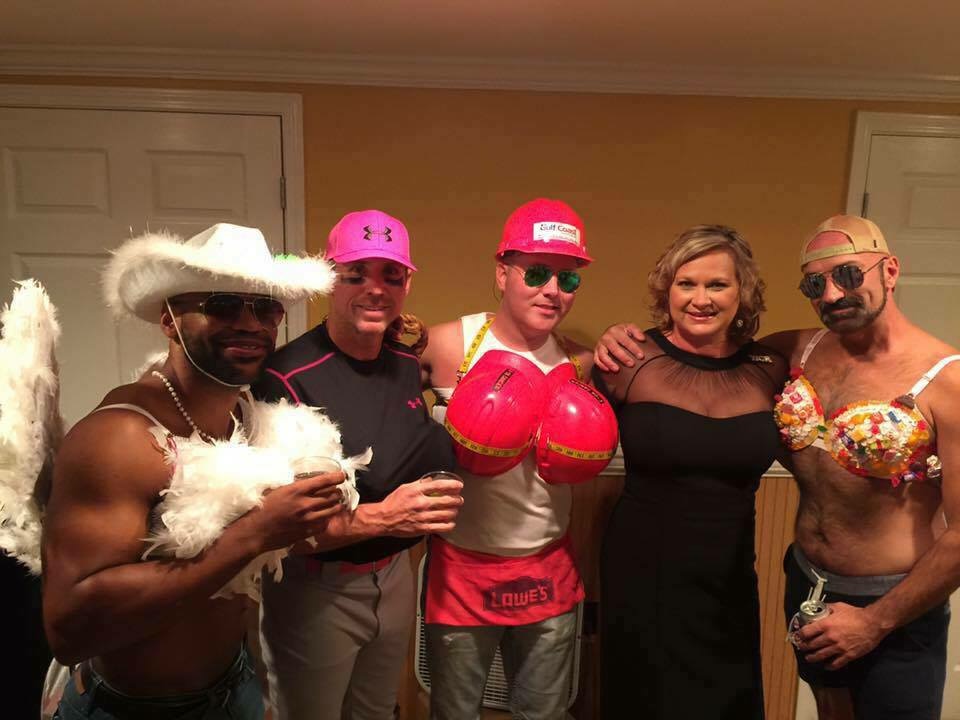Men modeling at Bras for a cause gulf coast